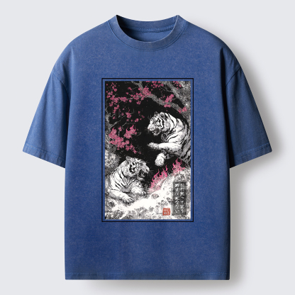 Tokyo-Tiger Tigers In The Inkstorm Washed T-Shirt