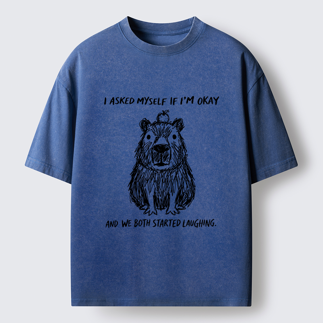 Tokyo-Tiger The Line Capybara：I Asked Myself If I'm Okay Washed T-Shirt