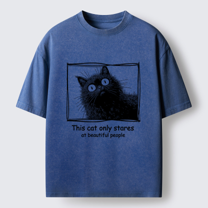 Tokyo-Tiger The Cat Stares At Beautiful People Washed T-Shirt