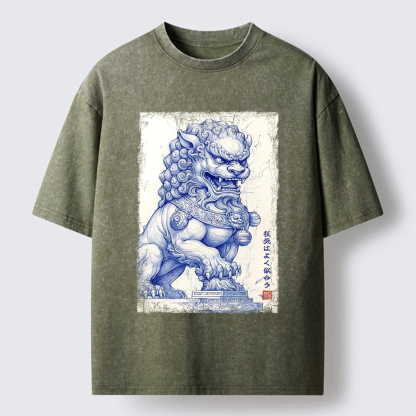 Tokyo-Tiger Ink Painting：Madness Suits You Washed T-Shirt