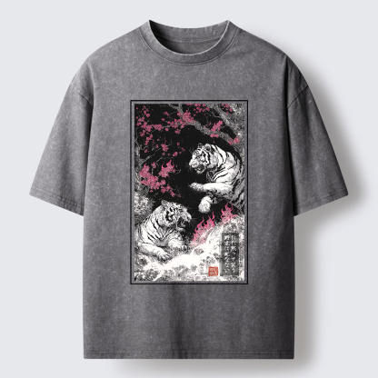 Tokyo-Tiger Tigers In The Inkstorm Washed T-Shirt