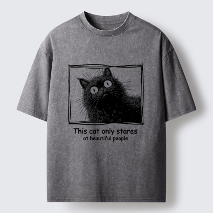 Tokyo-Tiger The Cat Stares At Beautiful People Washed T-Shirt