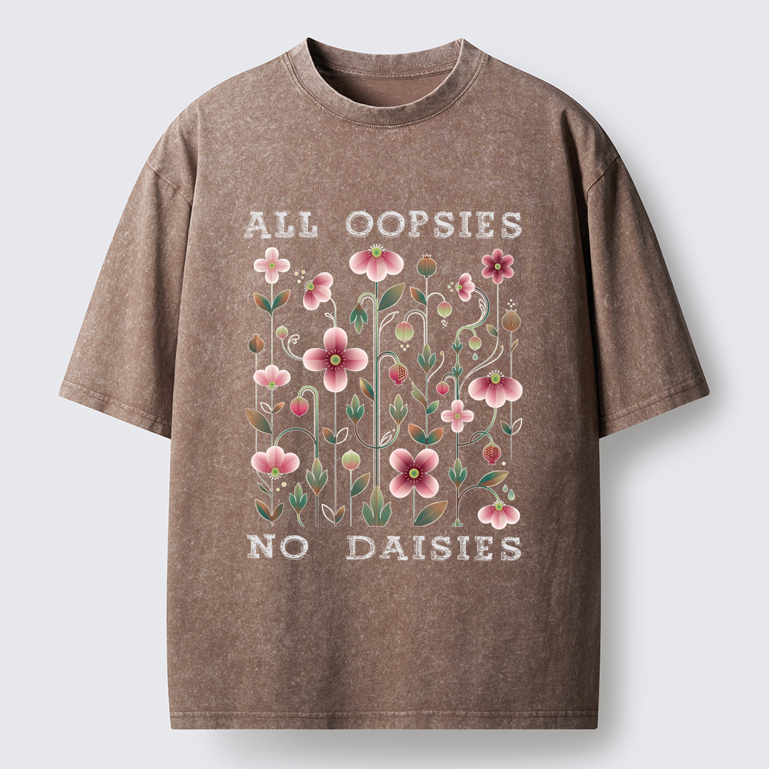 Tokyo-Tiger Funny Flower：All Oopsies No Daisies Washed T-Shirt