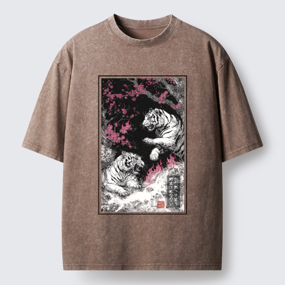 Tokyo-Tiger Tigers In The Inkstorm Washed T-Shirt