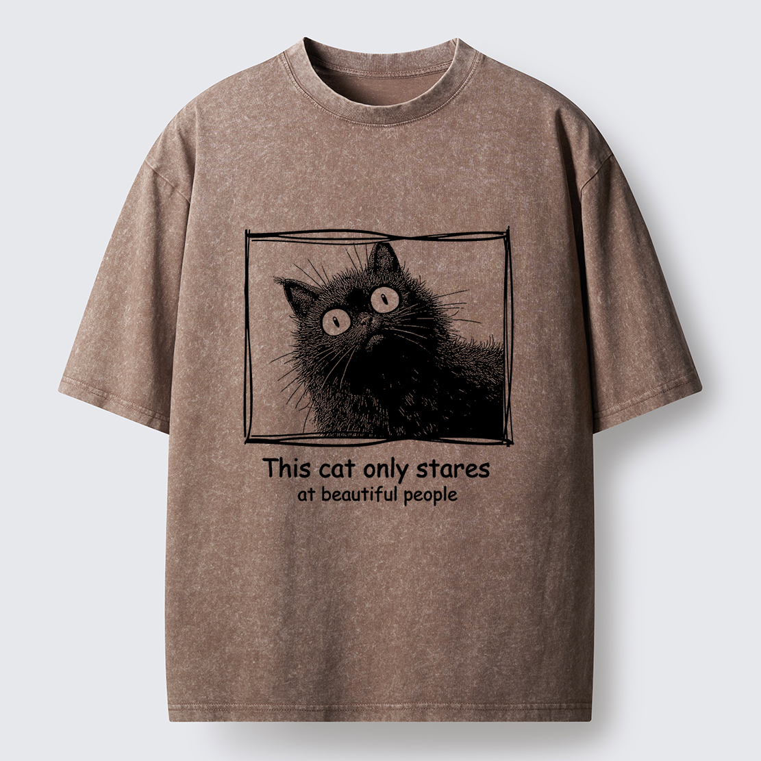 Tokyo-Tiger The Cat Stares At Beautiful People Washed T-Shirt