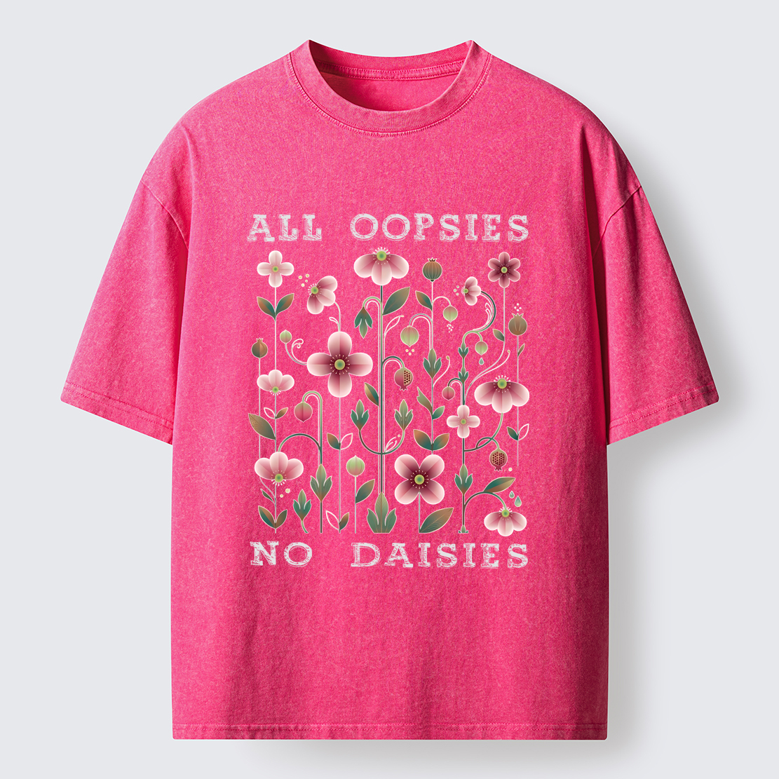 Tokyo-Tiger Funny Flower：All Oopsies No Daisies Washed T-Shirt