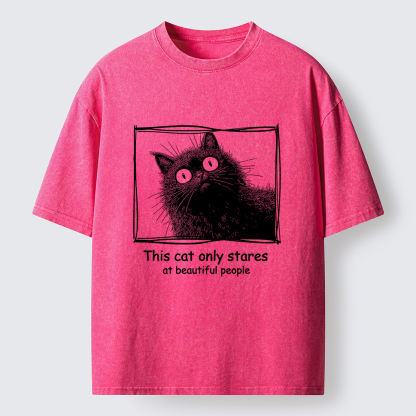 Tokyo-Tiger The Cat Stares At Beautiful People Washed T-Shirt