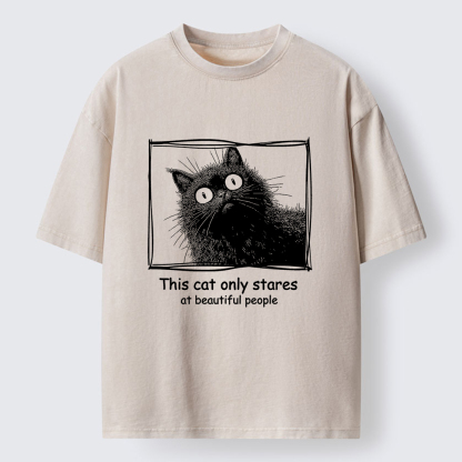 Tokyo-Tiger The Cat Stares At Beautiful People Washed T-Shirt