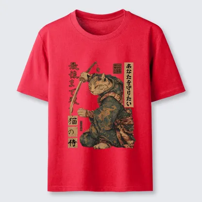 Tokyo-Tiger Retro Cat Japanese Samurai Funny Classic T-Shirt