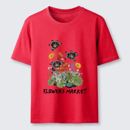 Tokyo-Tiger Beautiful Flowers Market Classic T-Shirt