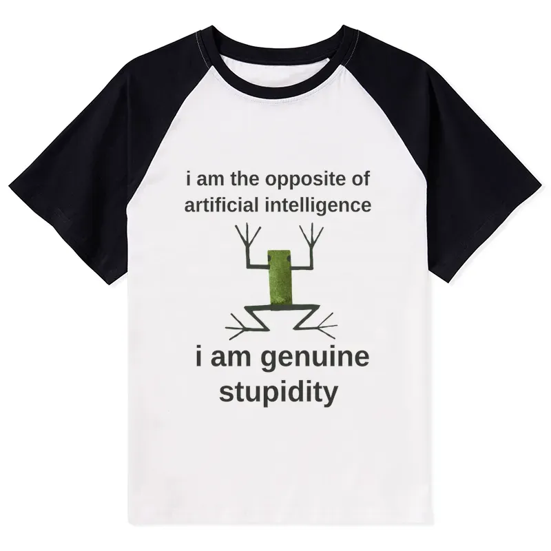 Tokyo-Tiger Genuine Stupidity Frog Meme Raglan T-shirt Sale