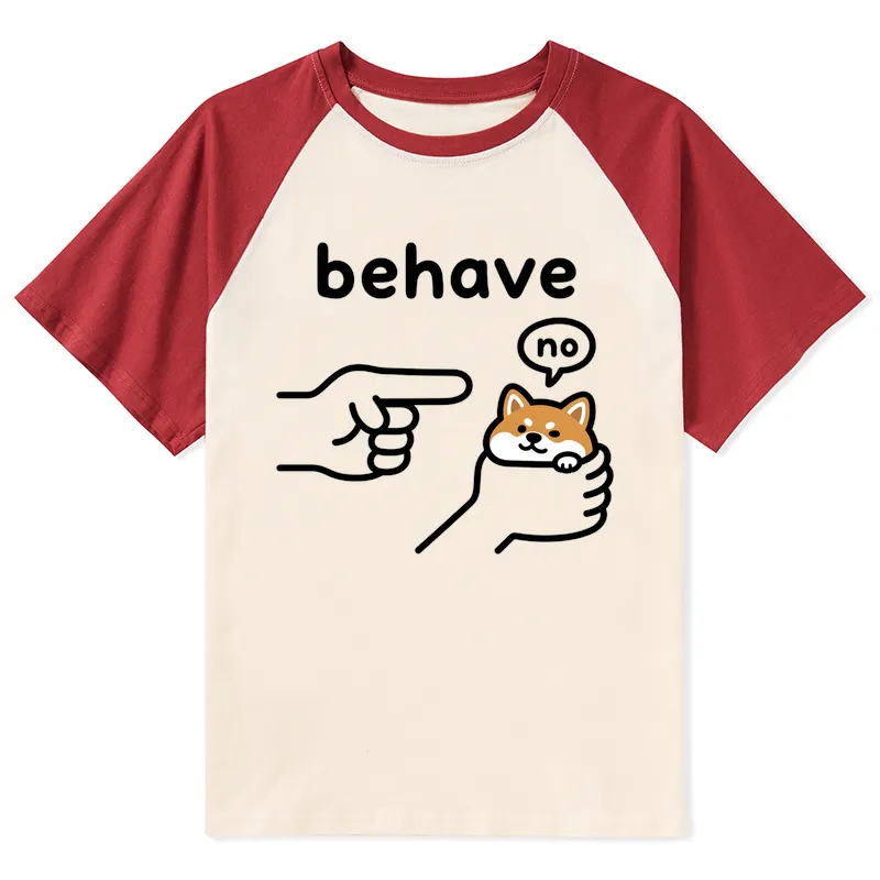 Tokyo-Tiger Funny Shiba Refusing To Behave Raglan T-shirt Sale