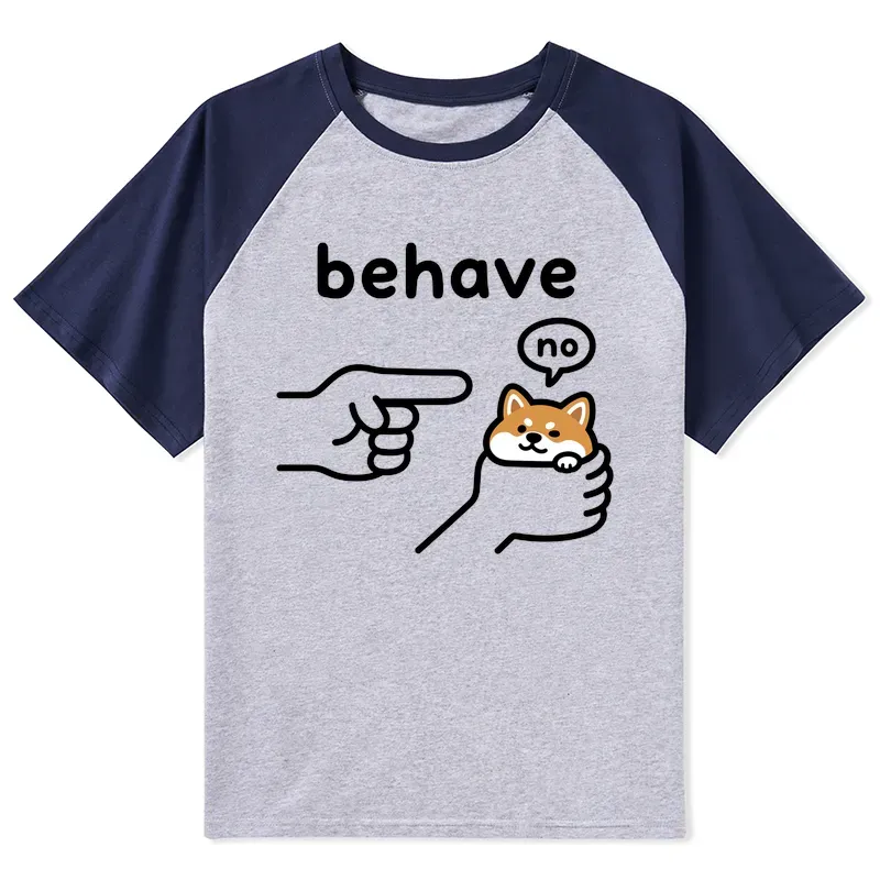 Tokyo-Tiger Funny Shiba Refusing To Behave Raglan T-shirt Sale
