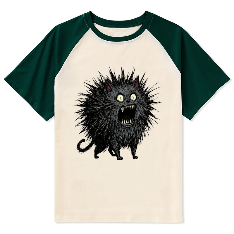 Tokyo-Tiger Feral Cat Having A Total Meltdown Raglan T-shirt