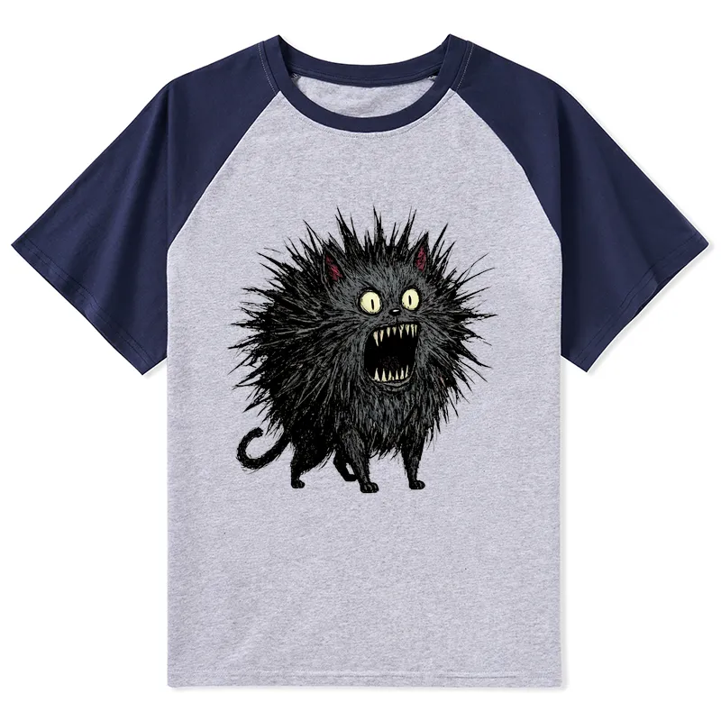 Tokyo-Tiger Feral Cat Having A Total Meltdown Raglan T-shirt