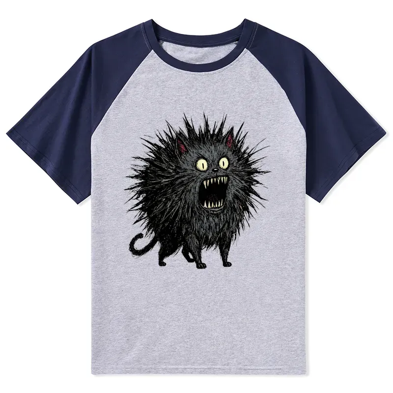 Tokyo-Tiger Feral Cat Having A Total Meltdown Raglan T-shirt