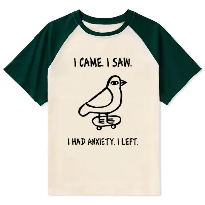 Tokyo-Tiger Funny Meme Bird Just Needs A Break Raglan T-shirt