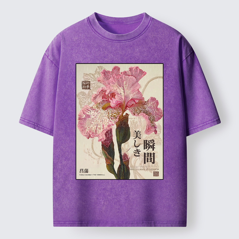 Tokyo-Tiger Iris Elegance Poster Washed T-Shirt