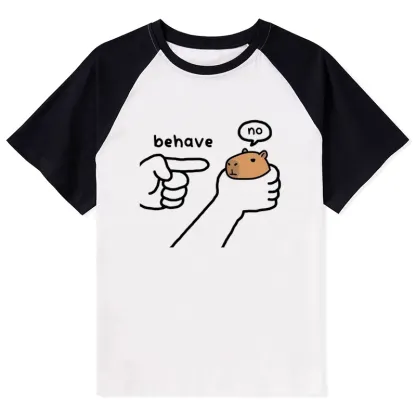 Tokyo-Tiger Dishonest Capybara Raglan T-shirt