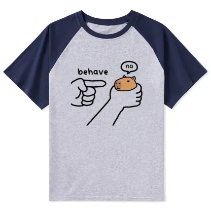 Tokyo-Tiger Dishonest Capybara Raglan T-shirt