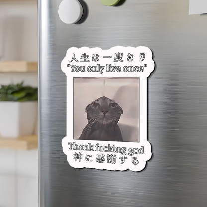 Tokyo-Tiger Funny Melancholy Cat Fridge Magnet