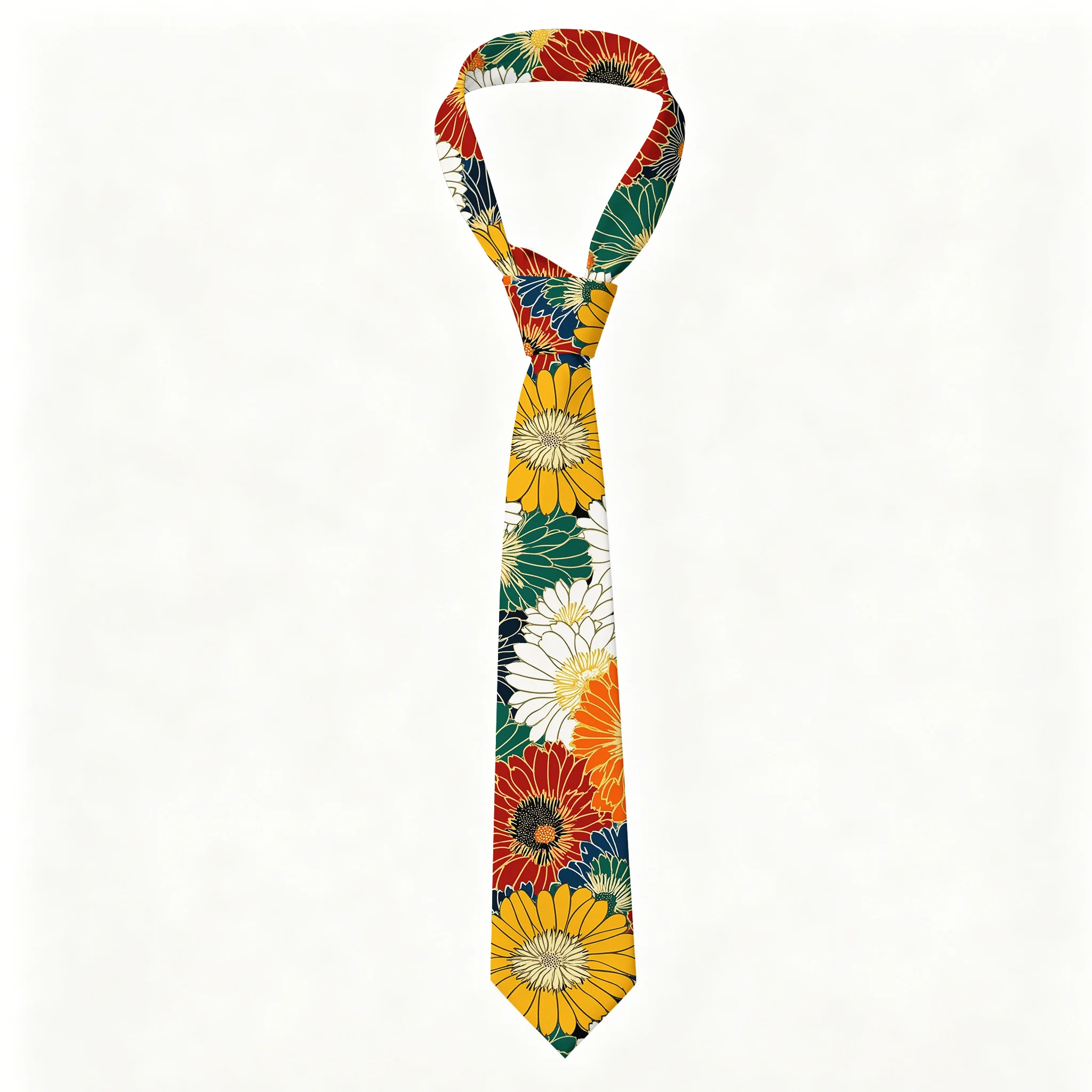 Tokyo-Tiger Colorful Chrysanthemums Necktie