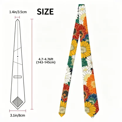 Tokyo-Tiger Colorful Chrysanthemums Necktie