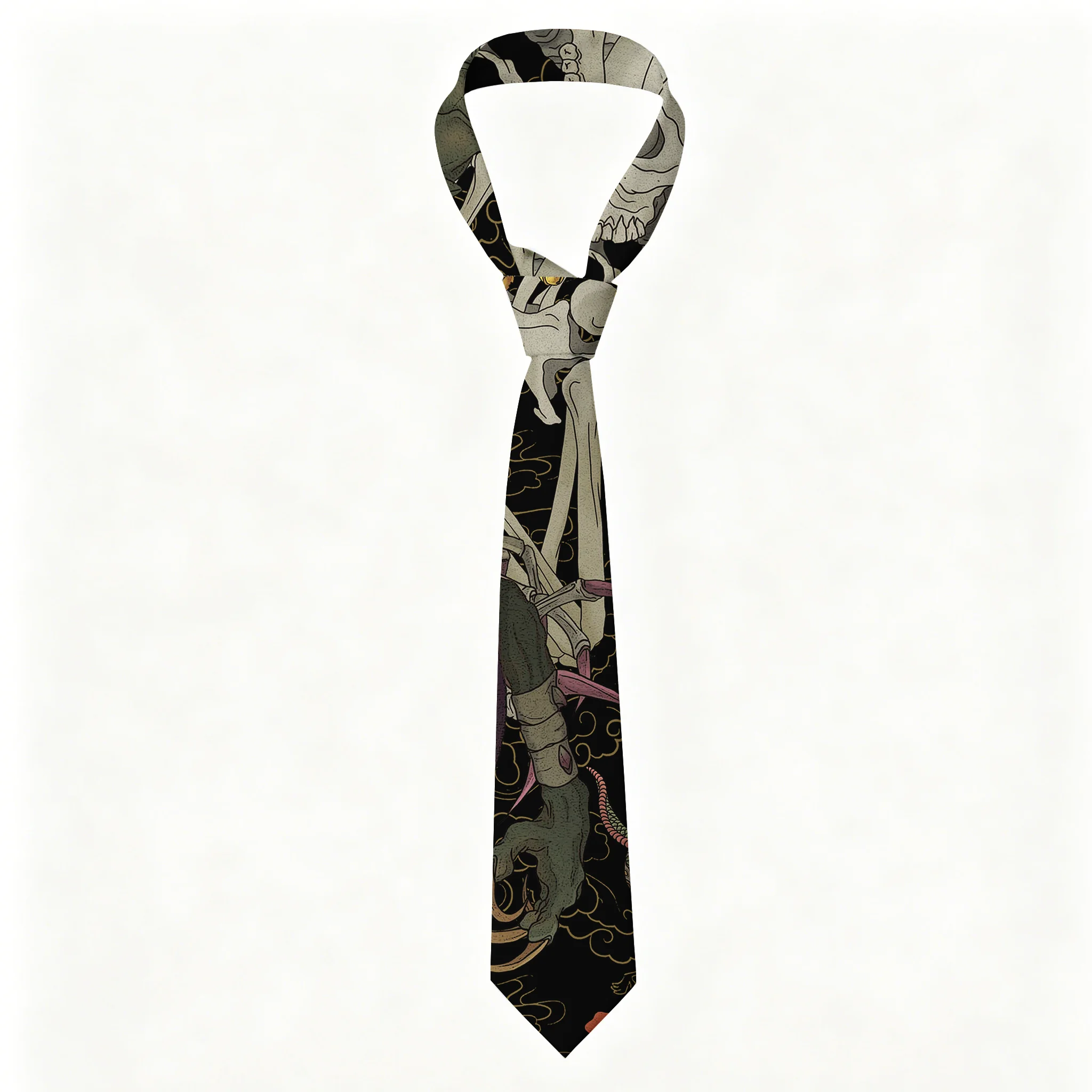 Tokyo-Tiger Japanese Yokai And Skeletons Necktie