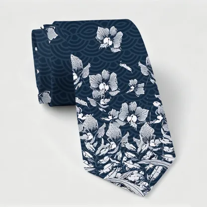 Tokyo-Tiger Falling Petals Necktie
