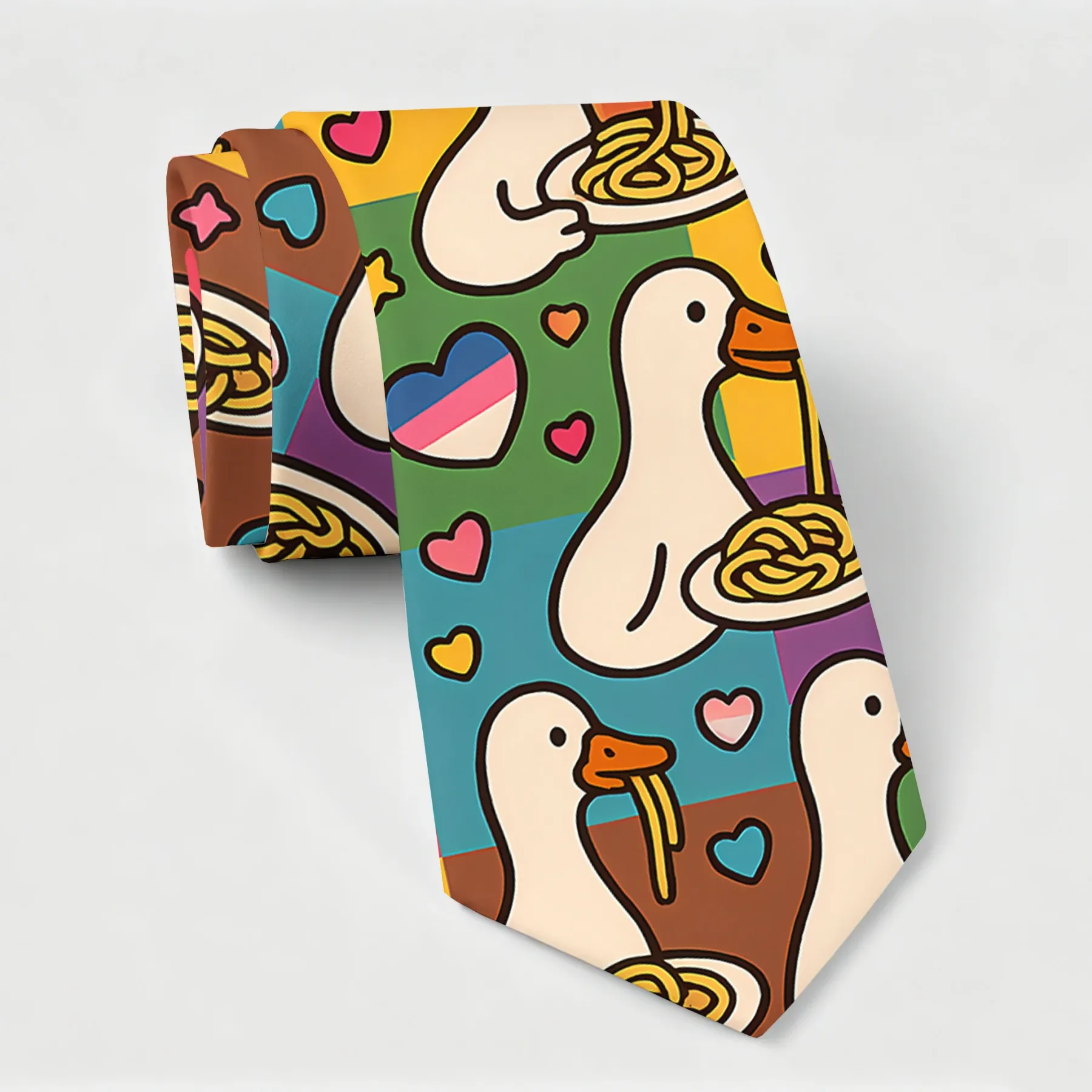 Tokyo-Tiger Pride japanese Goose Eat Spaghetti Necktie