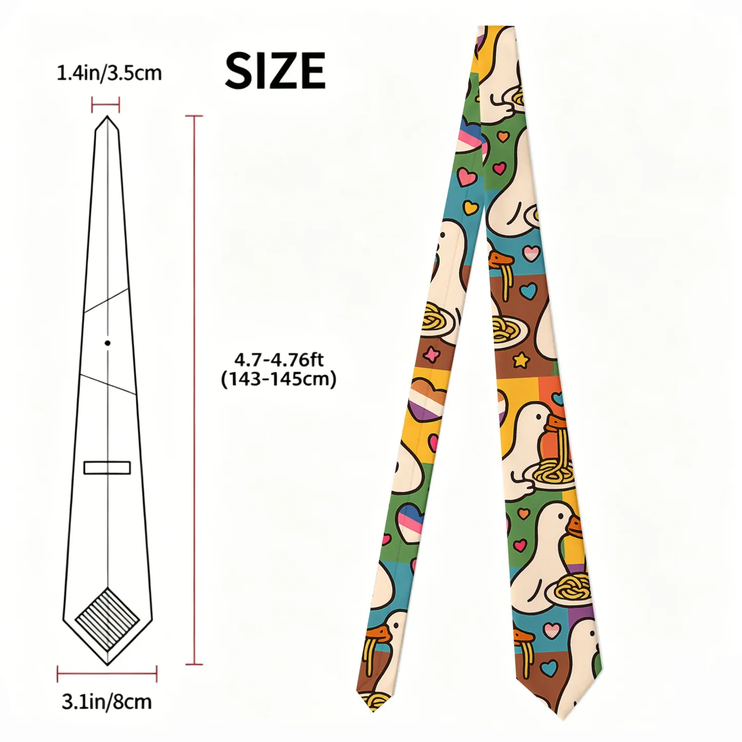 Tokyo-Tiger Pride japanese Goose Eat Spaghetti Necktie