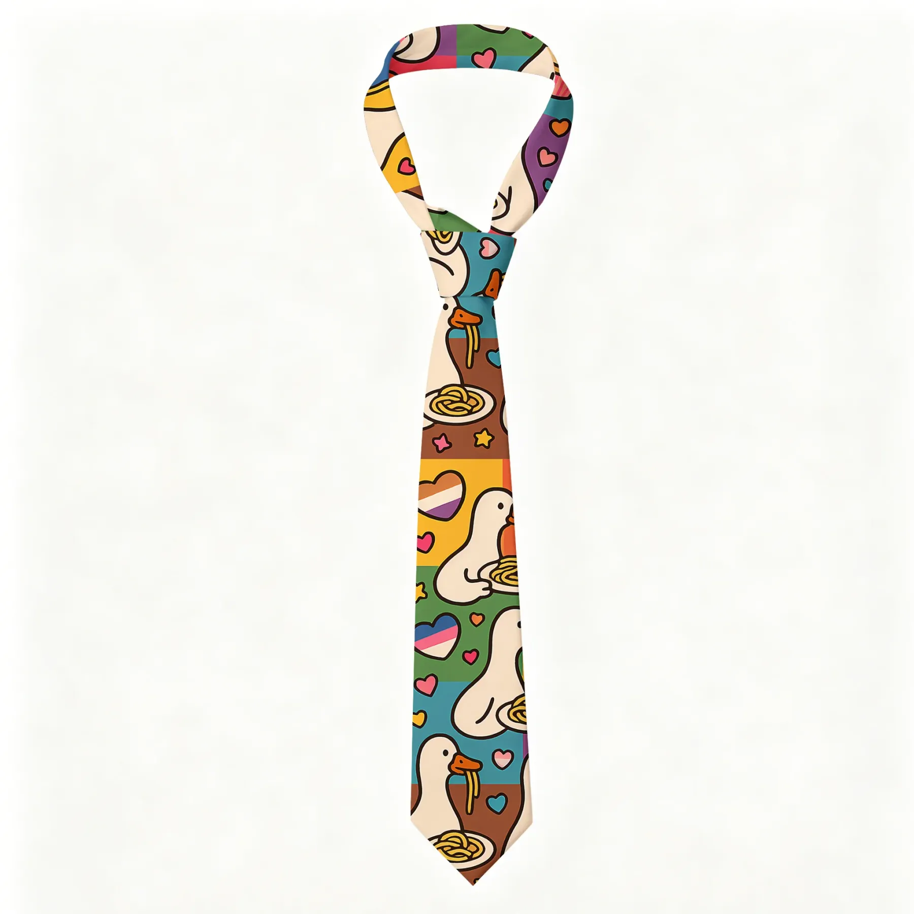 Tokyo-Tiger Pride japanese Goose Eat Spaghetti Necktie Sale