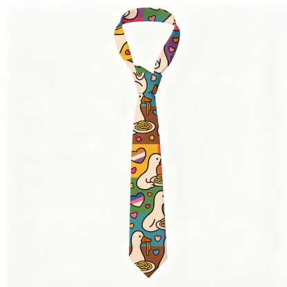 Tokyo-Tiger Pride japanese Goose Eat Spaghetti Necktie