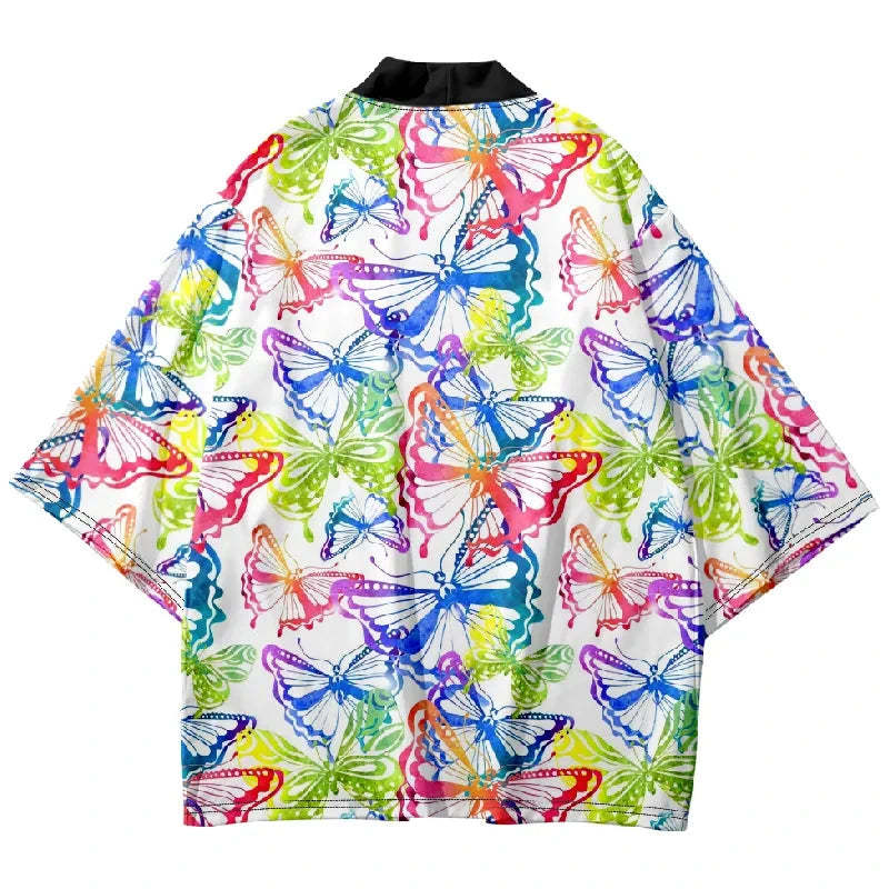 Tokyo-Tiger Vivid Butterfly Japanese Kimono Cardigan