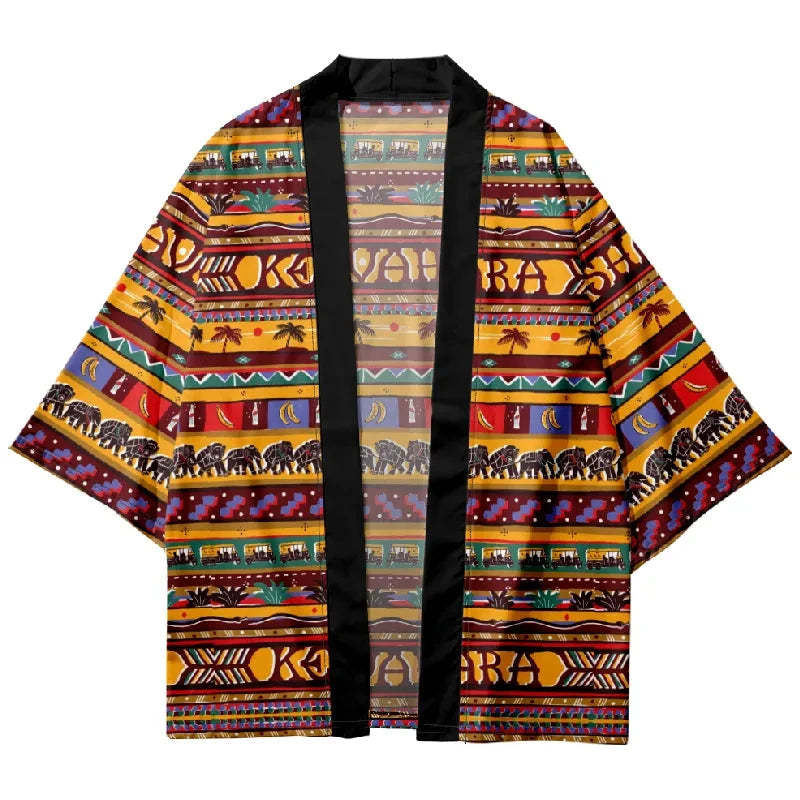 Tokyo-Tiger Elephants and Plants Kimono Cardigan Sale