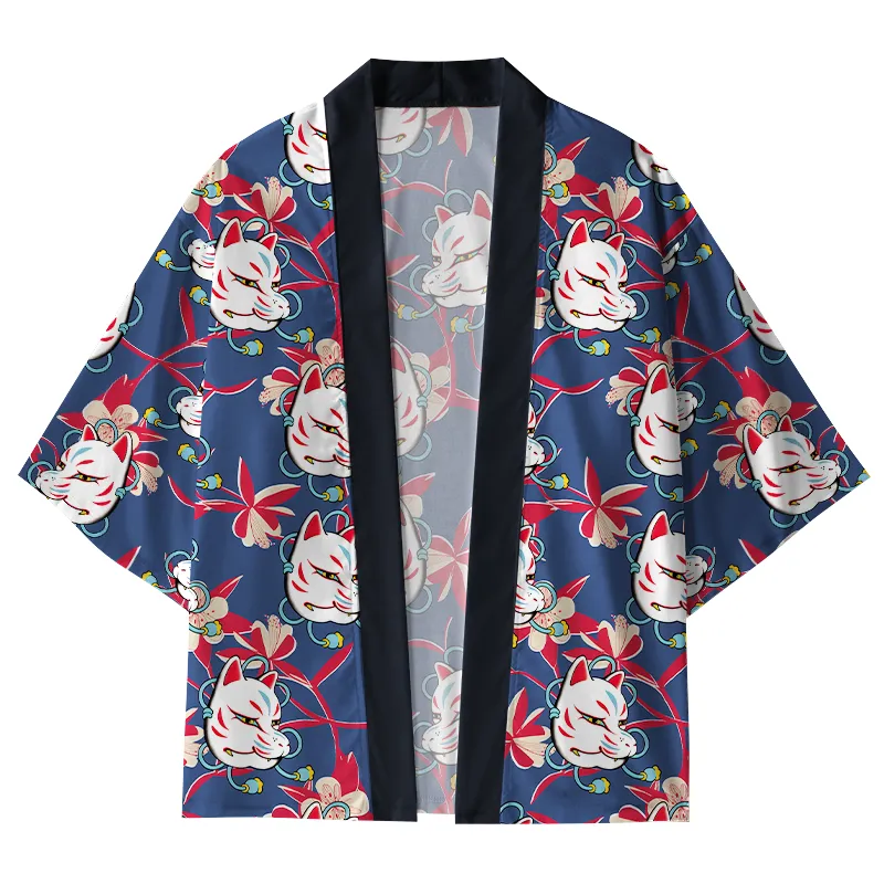 Tokyo-Tiger Japanese Fox Mask Kimono Cardigan Sale