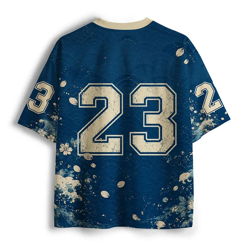 Tokyo-Tiger Sleeping Cat And Waves Mesh Jersey