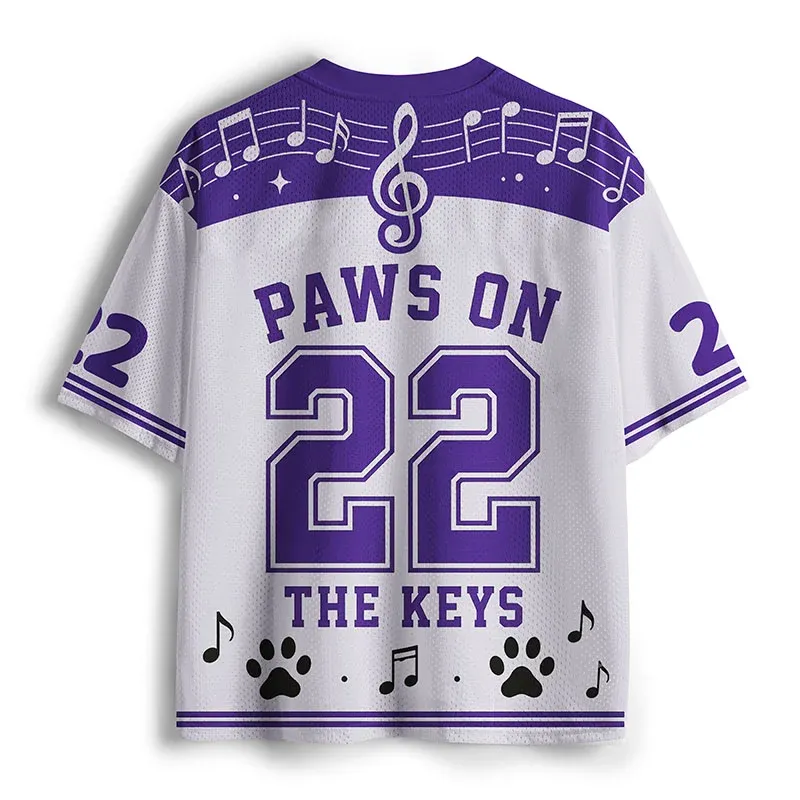 Tokyo-Tiger Cat Playing Music Mesh Jersey