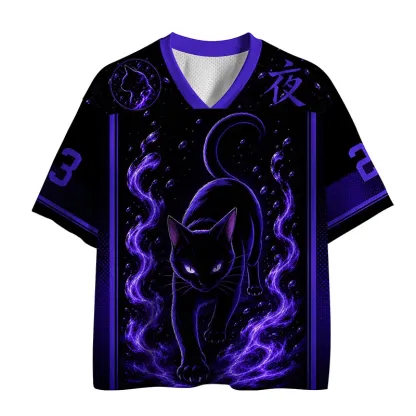 Tokyo-Tiger Black Cat In The Dark Mesh Jersey