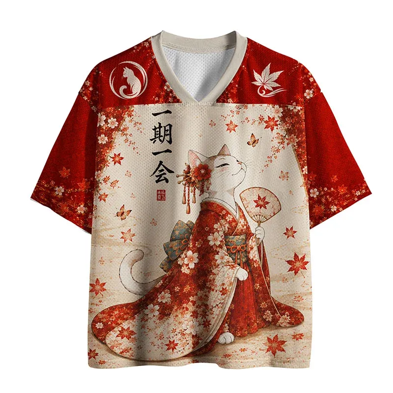 Tokyo-Tiger Elegant Cat Geisha Mesh Jersey Sale