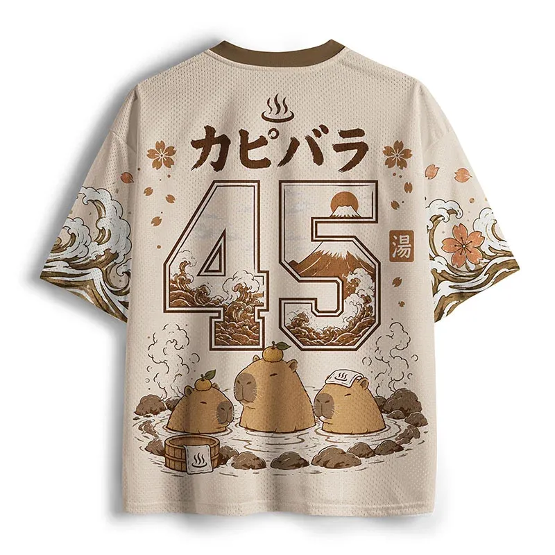 Tokyo-Tiger Capybaras Bath Funny Mesh Jersey