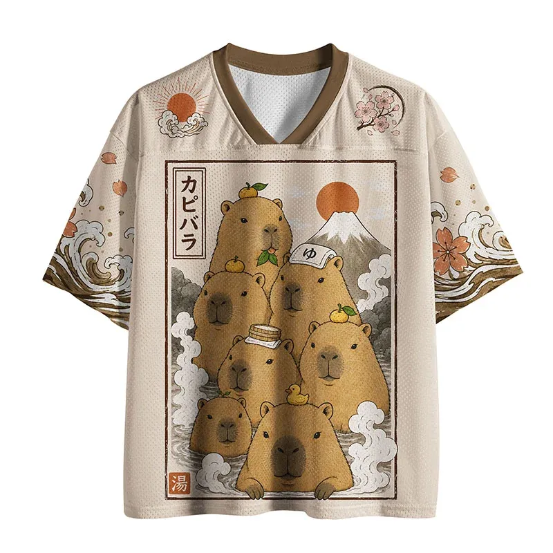Tokyo-Tiger Capybaras Bath Funny Mesh Jersey Sale