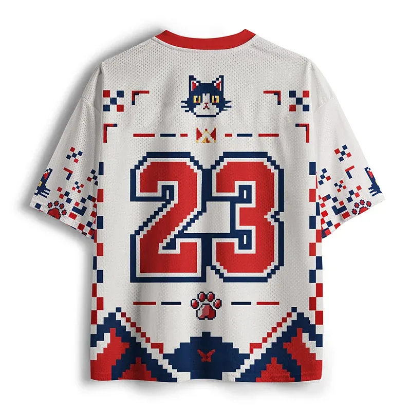 Tokyo-Tiger Pixel Game Cat Mesh Jersey