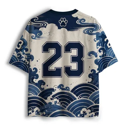 Tokyo-Tiger Cat In The Waves Mesh Jersey