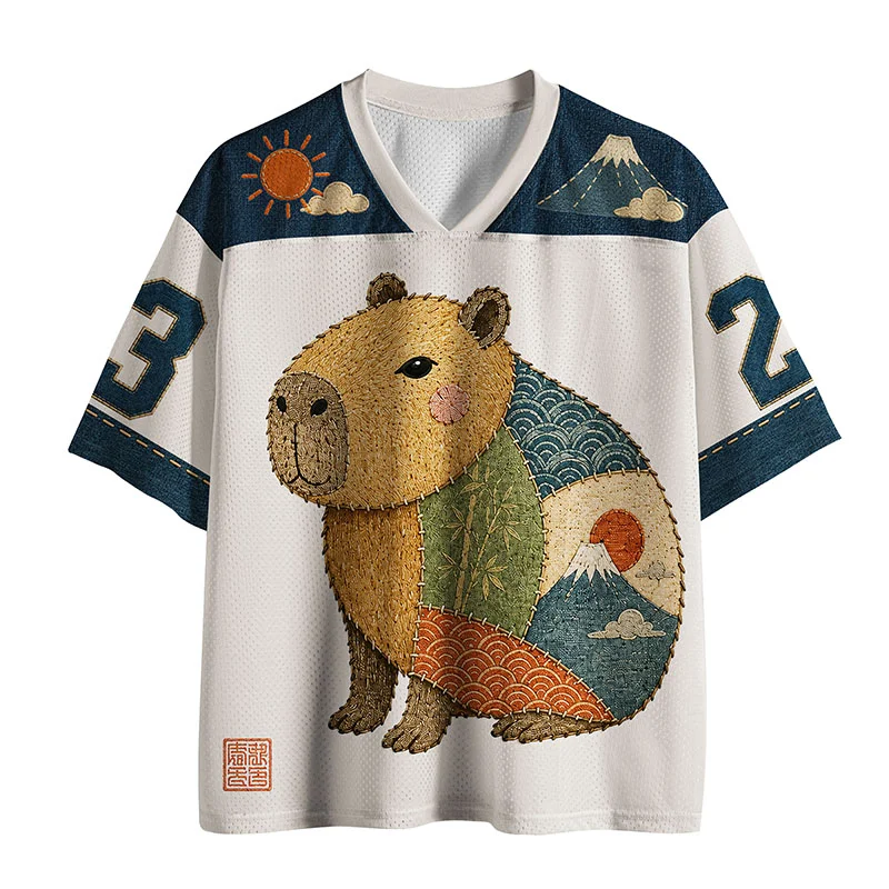 Tokyo-Tiger Capybar Splicing Mesh Jersey Sale