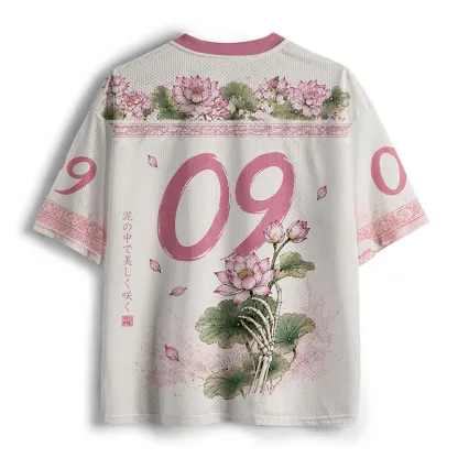 Tokyo-Tiger Skull And Lotus Turned Into Mud Mesh Jersey