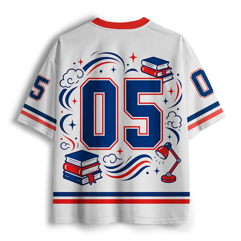 Tokyo-Tiger Cat Reading Funny Mesh Jersey