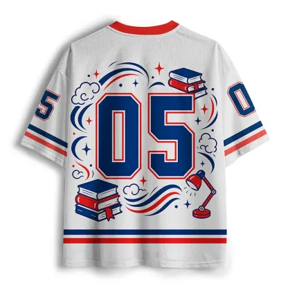 Tokyo-Tiger Cat Reading Funny Mesh Jersey