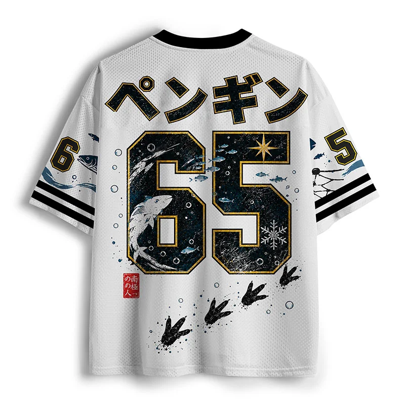 Tokyo-Tiger Penguin Samurai Funny Mesh Jersey