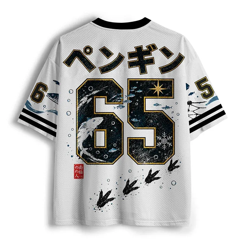 Tokyo-Tiger Penguin Samurai Funny Mesh Jersey